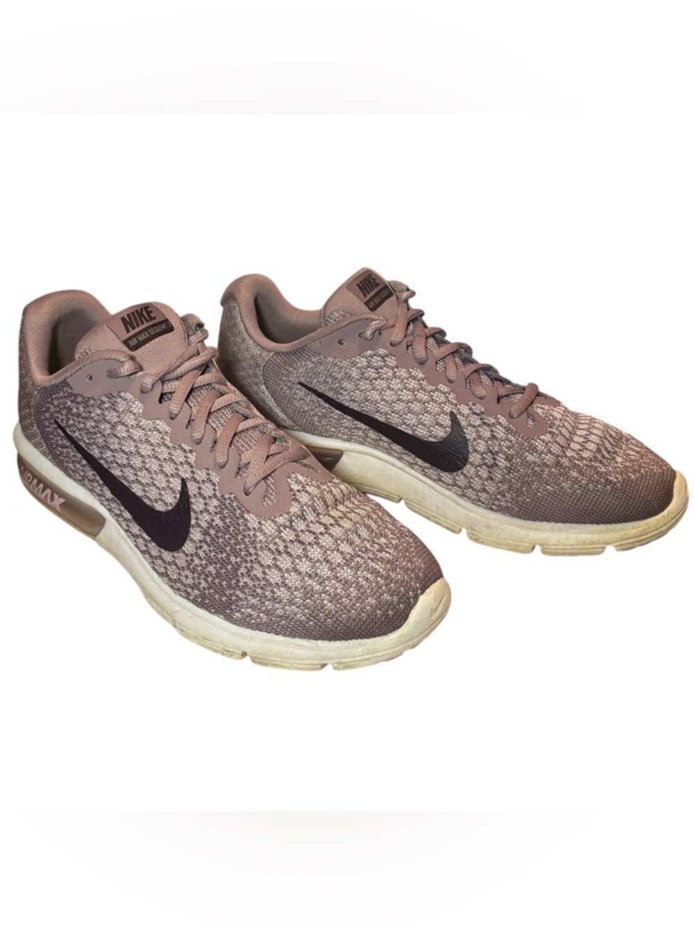 Nike Air Max Sequent 2 Women’s 8.5 Running Shoes Purple Knit EUC